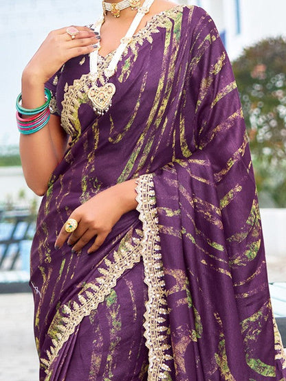 Designer Sequinced Work Chiffon Sare