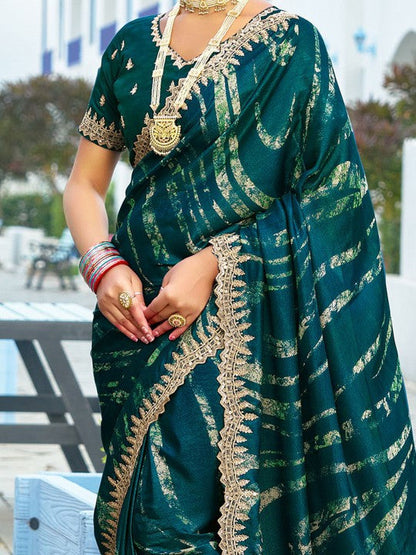 Designer Sequinced Work Chiffon Saree