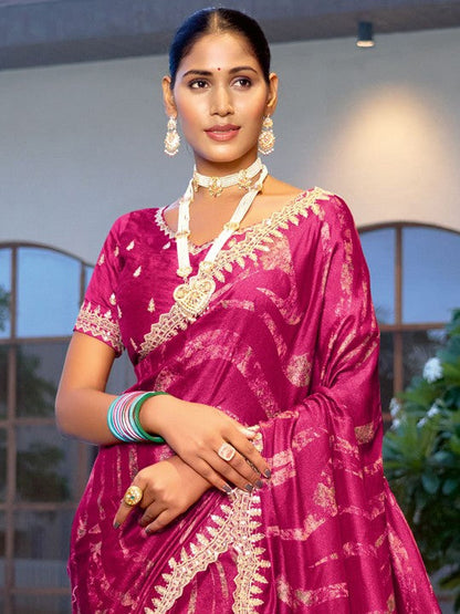 Designer Sequinced Work Chiffon Saree