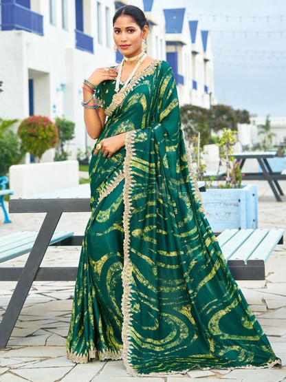 Designer Sequinced Work Chiffon Saree