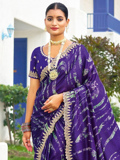 Designer Sequinced Work Chiffon Saree