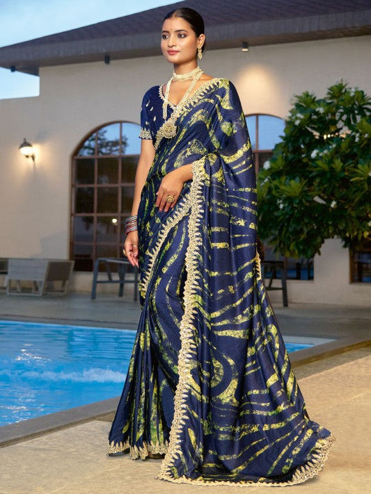 Designer Sequinced Work Chiffon Saree