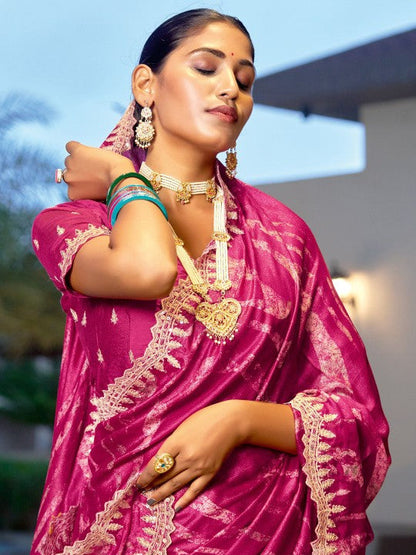 Designer Sequinced Work Chiffon Saree