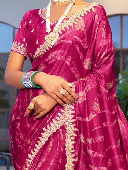 Designer Sequinced Work Chiffon Saree