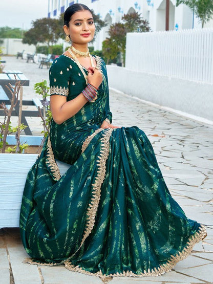 Designer Sequinced Work Chiffon Saree