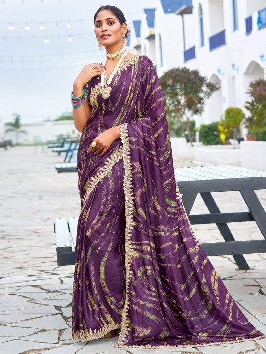 Designer Sequinced Work Chiffon Sare