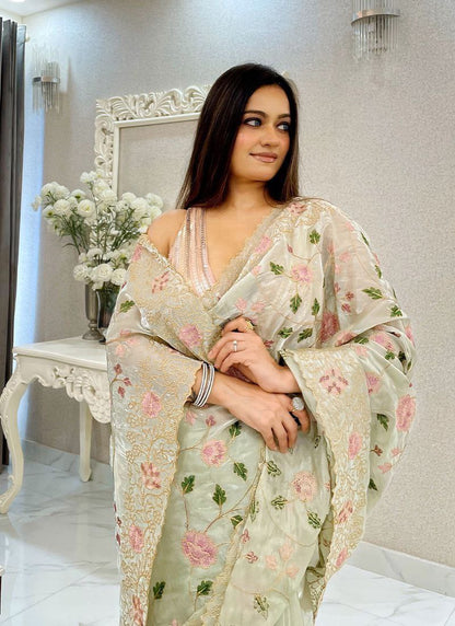 Designer Shinning Jimmy Chhoo Silk Saree