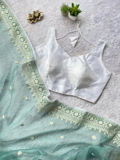 Designer Stylish Organza Saree