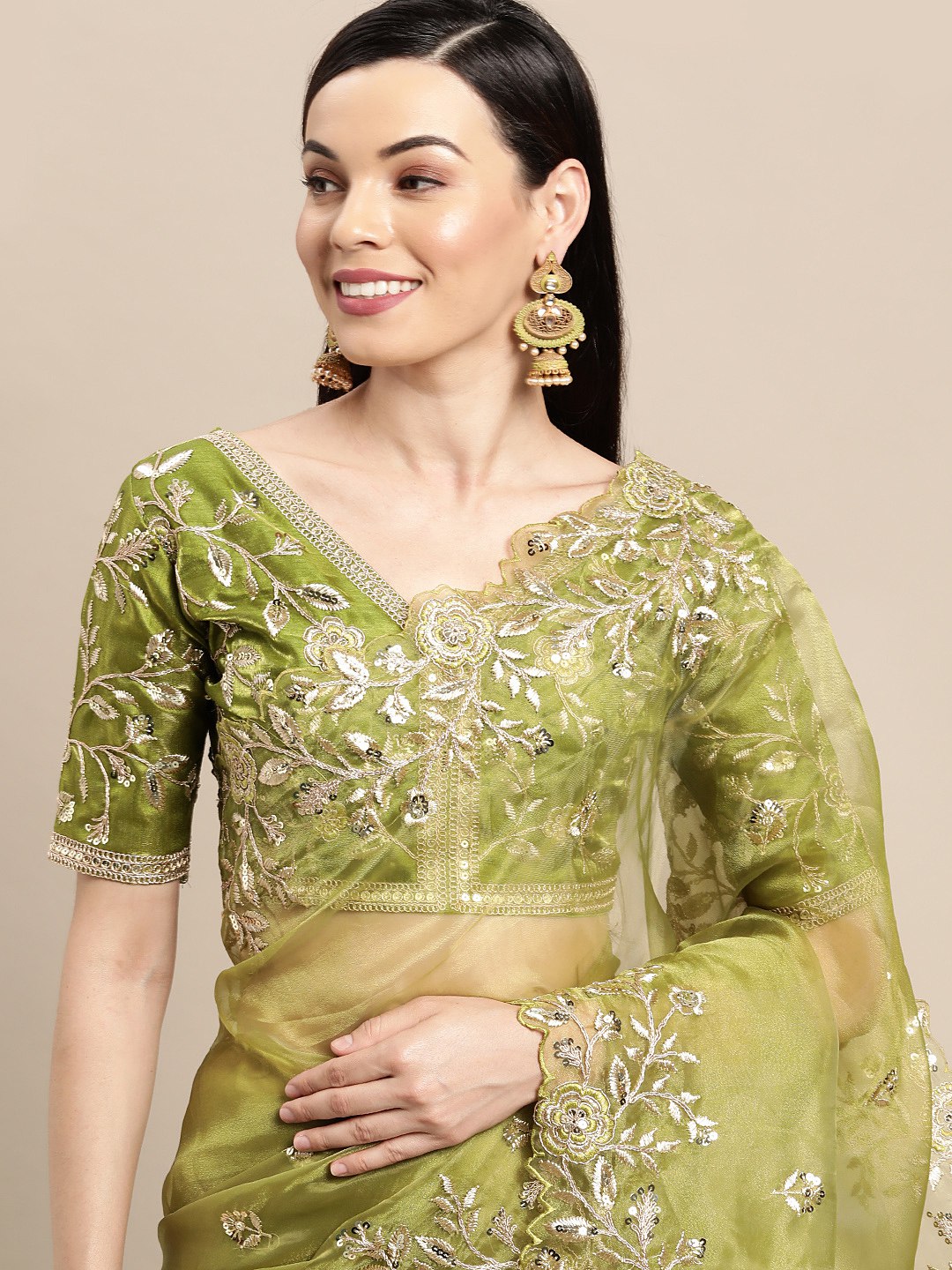 Designer Stylish Organza Saree