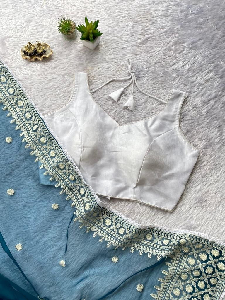 Designer Stylish Organza Saree