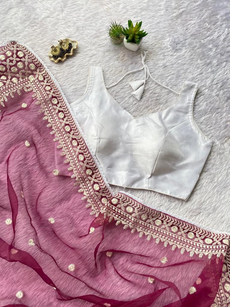 Designer Stylish Organza Saree