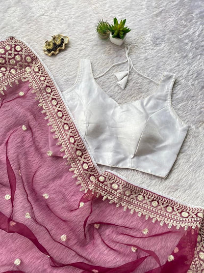 Designer Stylish Organza Saree