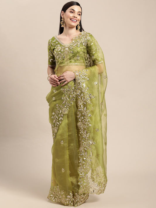 Designer Stylish Organza Saree