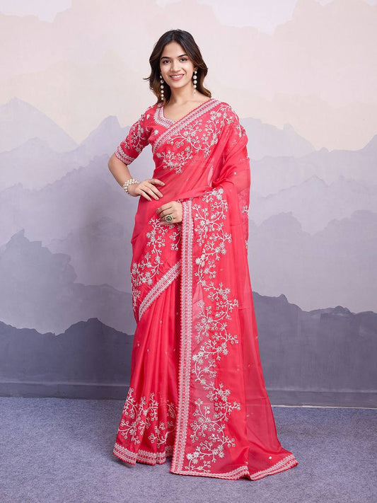 Designer Taby Organza Silk Saree
