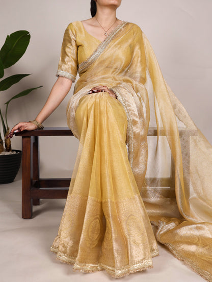Designer Tissue Shimmer Silk Saree