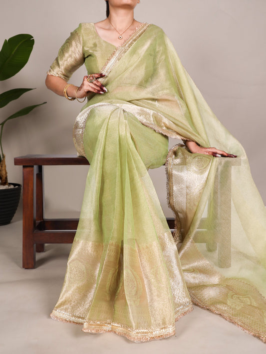 Designer Tissue Shimmer Silk Saree