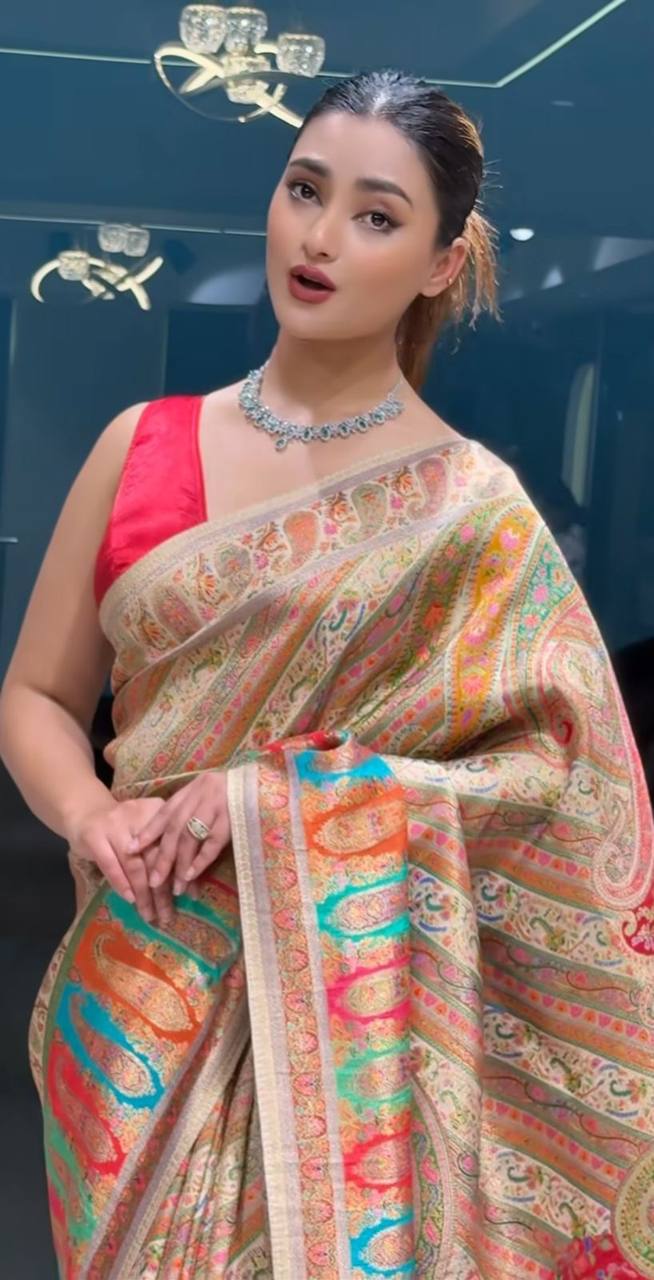 Designer Tissue Silk Golden Saree