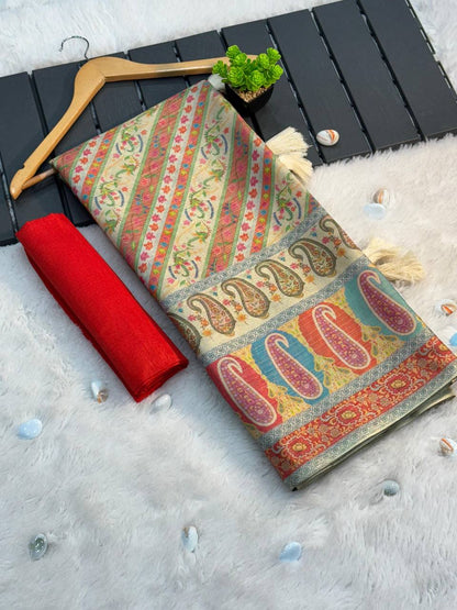 Designer Tissue Silk Golden Saree