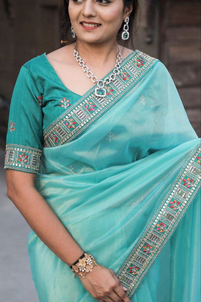 Designer Tissue Zari Silk Saree