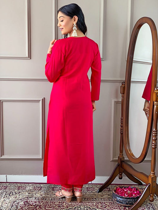 Designer Viscose Chanderi Kurta Pant With Dupatta