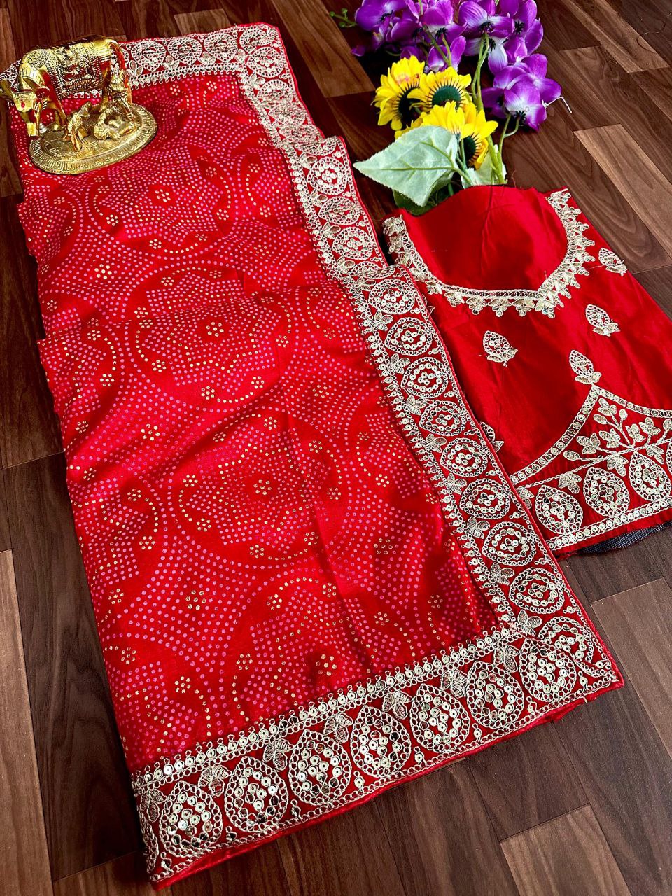 Designer Wedding Wear Dola Silk Saree