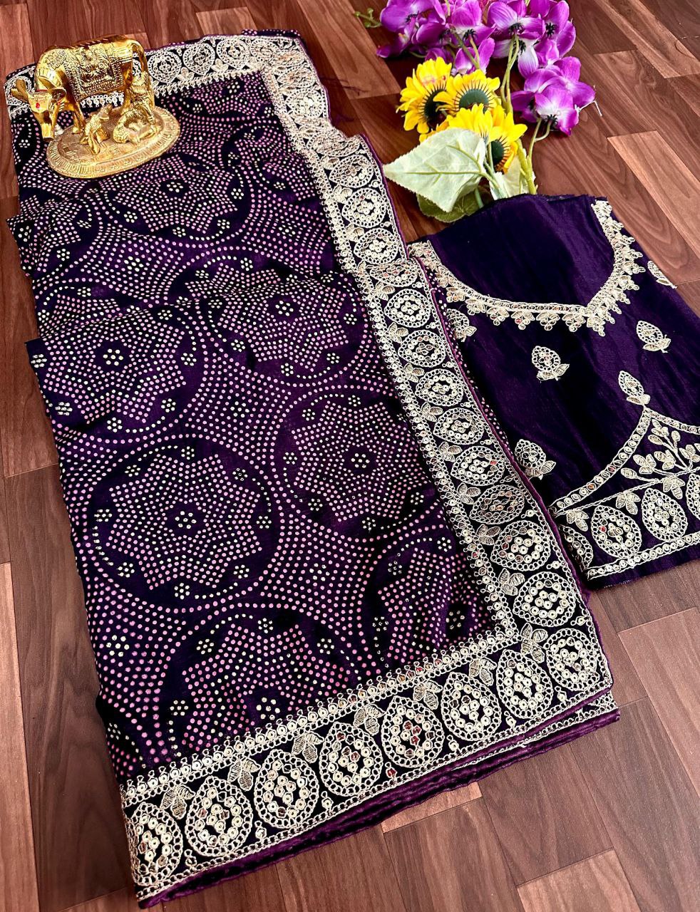 Designer Wedding Wear Dola Silk Saree