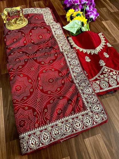 Designer Wedding Wear Dola Silk Saree