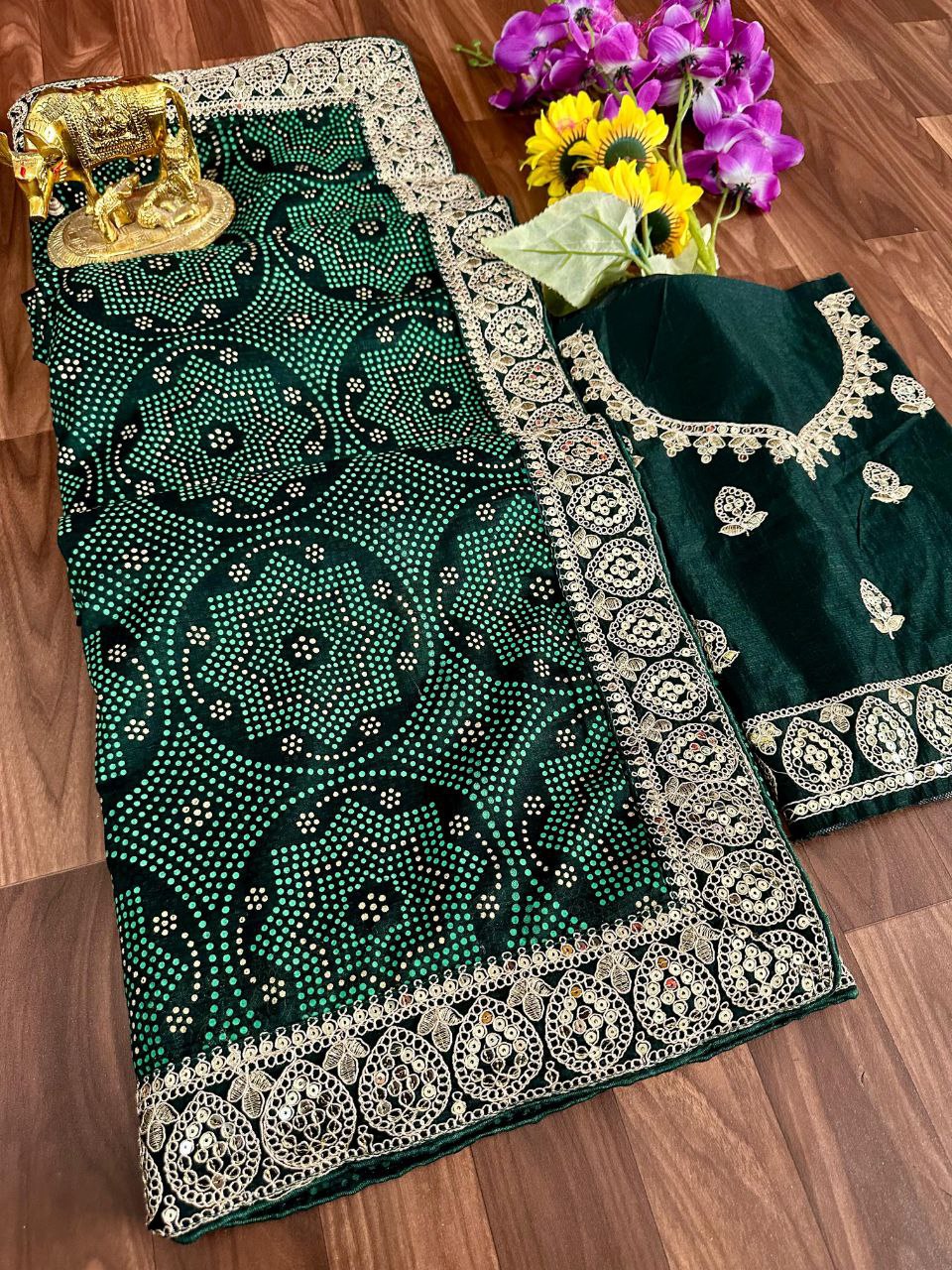 Designer Wedding Wear Dola Silk Saree