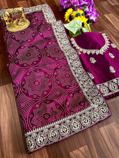Designer Wedding Wear Dola Silk Saree