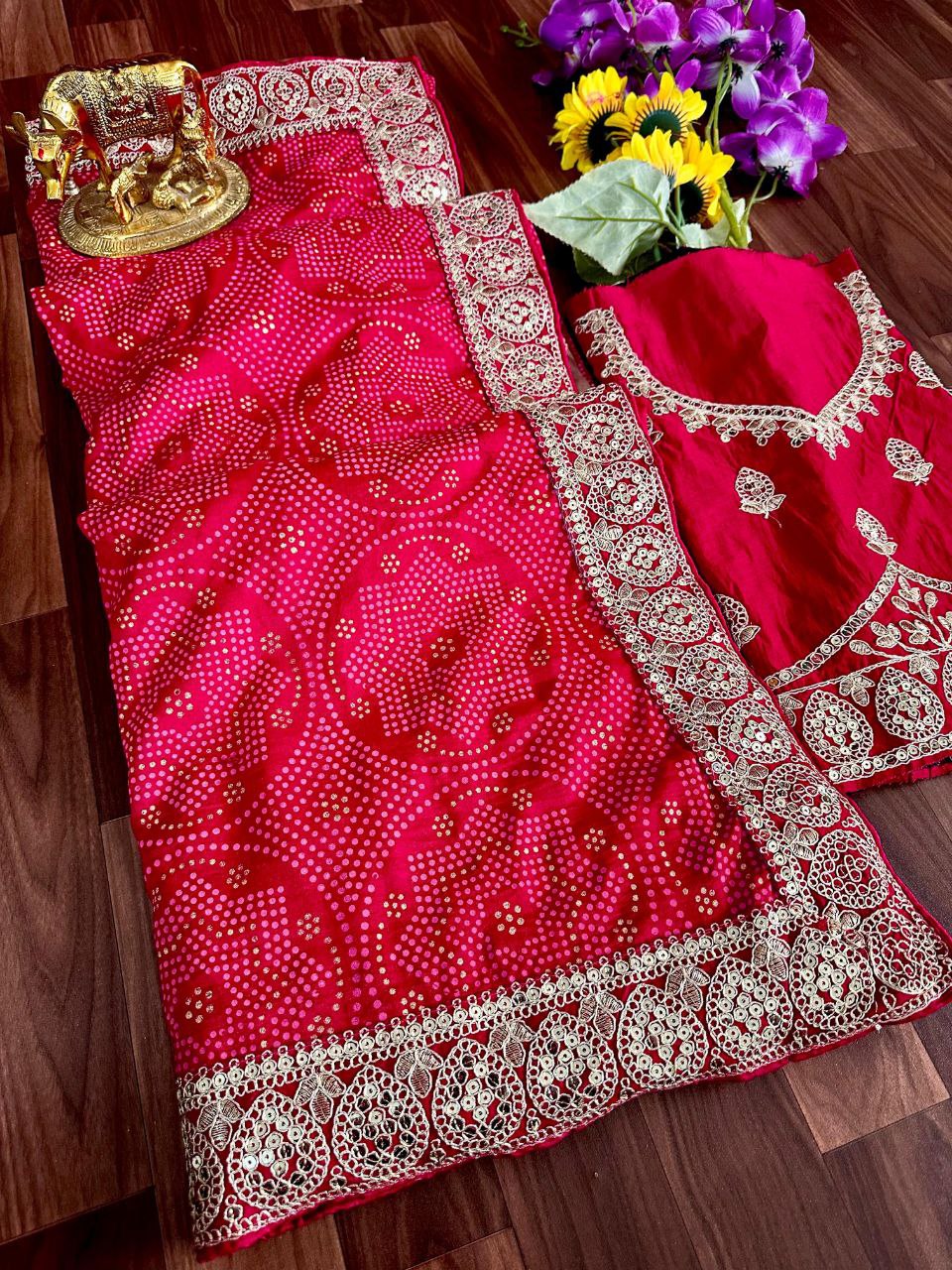Designer Wedding Wear Dola Silk Saree