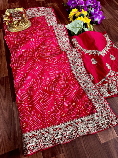 Designer Wedding Wear Dola Silk Saree