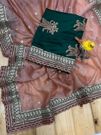 Designer Wedding Wear Twilve Banarasi Crush Saree