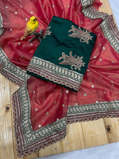 Designer Wedding Wear Twilve Banarasi Crush Saree