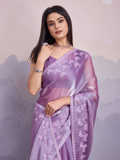 Lavender Desiner Zimmy Choo Saree
