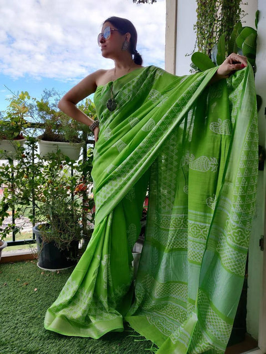 Digital Formal Printed Linen Saree