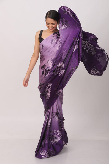 Digital Printed Japan Satin Silk Saree
