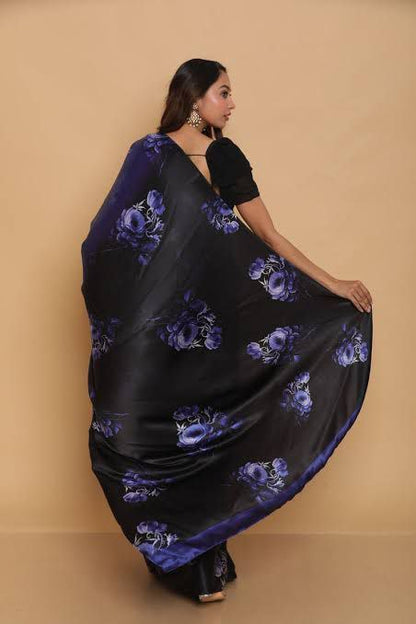 Digital Printed Japan Satin Silk Saree