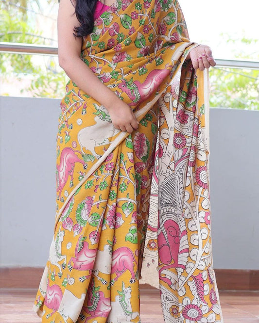 Digital Printed Linen Saree