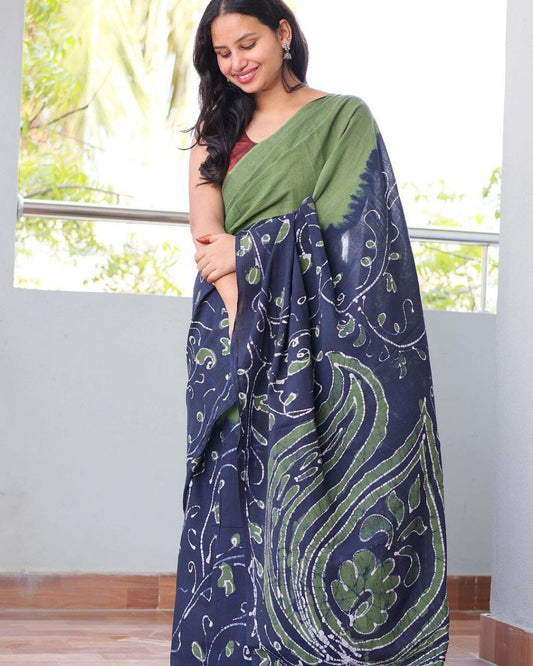Digital Printed Linen Saree