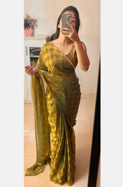 Dual Shade Fandy Chiffon Saree