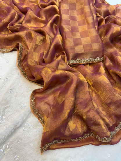 Dual Shade Fandy Chiffon Saree