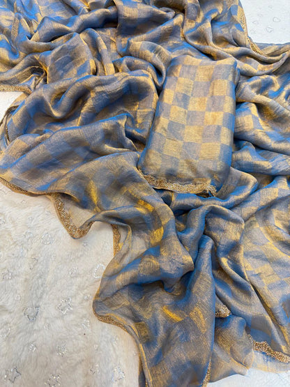 Dual Shade Fandy Chiffon Saree