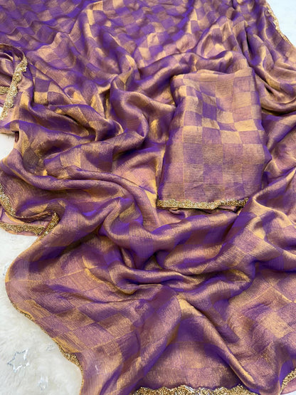 Dual Shade Fandy Chiffon Saree