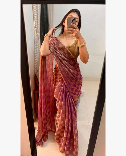Dual Shade Fandy Chiffon Saree