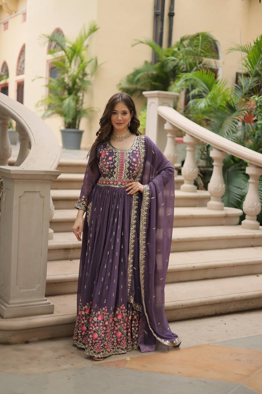 Dusty Lavender Readymade Modern Sharara Set For Wedding