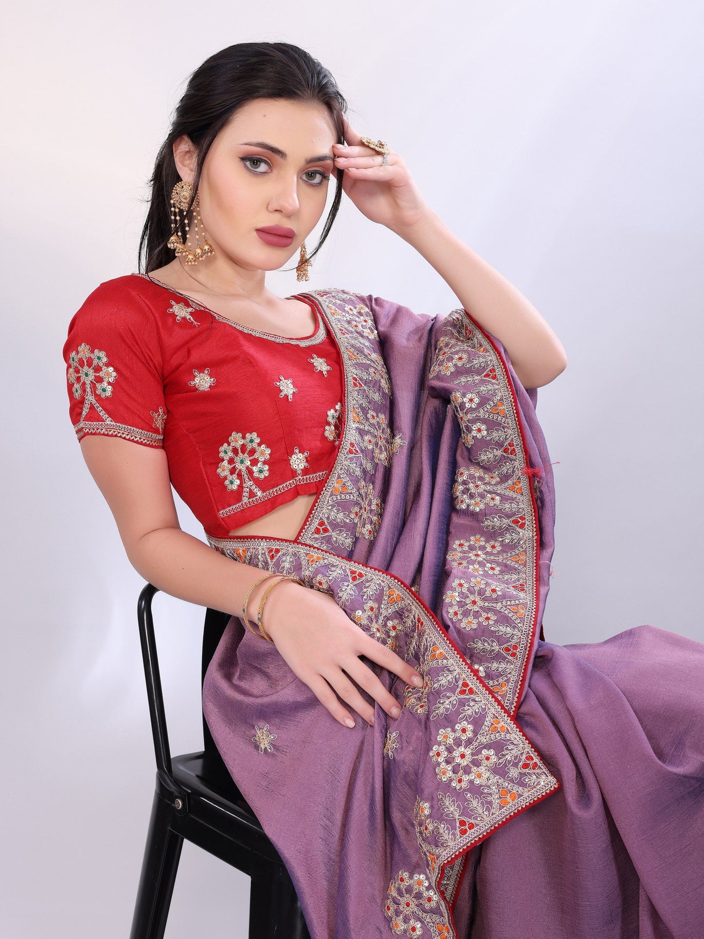 Dusty Lavender Two Tone Soft Silk Saree