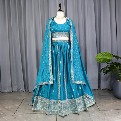 Firozi Wedding Wear Designer Lehenga