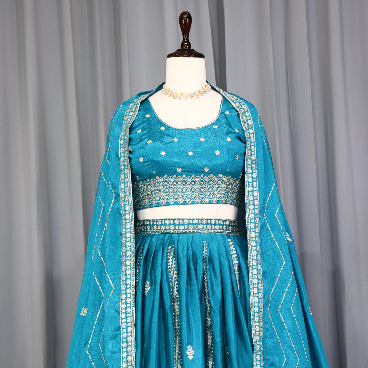 Firozi Wedding Wear Designer Lehenga