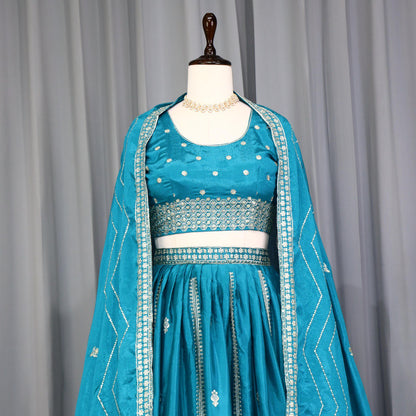 Firozi Wedding Wear Designer Lehenga