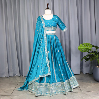 Firozi Wedding Wear Designer Lehenga